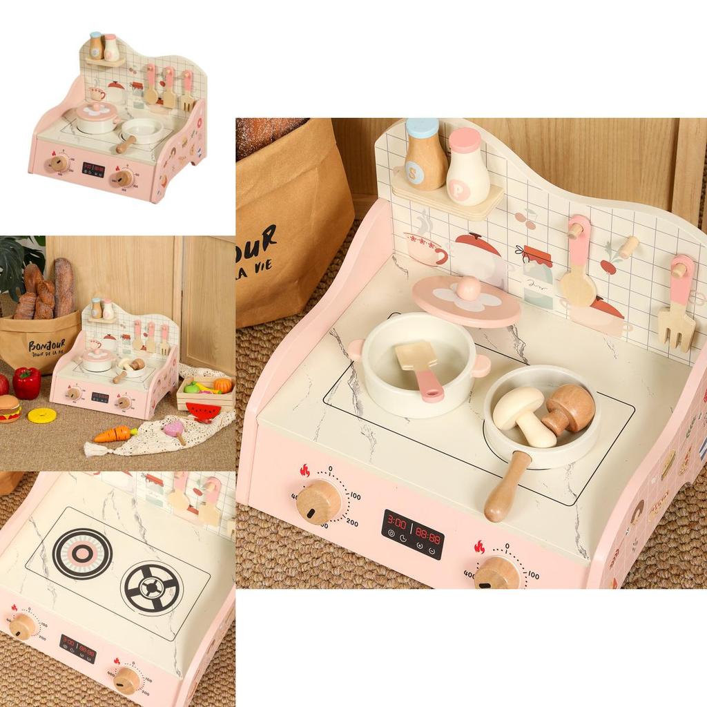 Wooden Simulation Kitchen Cooking Utensils Children Puzzle Toy Set For Imaginative Play And Development