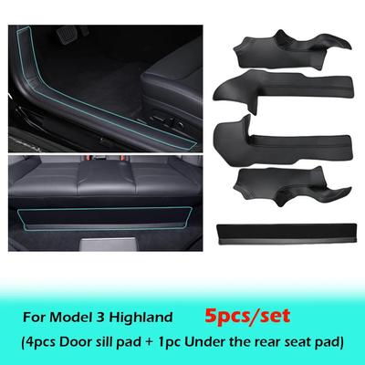 Door Sill Pad for Tesla Model 3 Highland Front Rear Door Entry Guard Strip Center Console Side Pad Rear Trunk Sill Protector