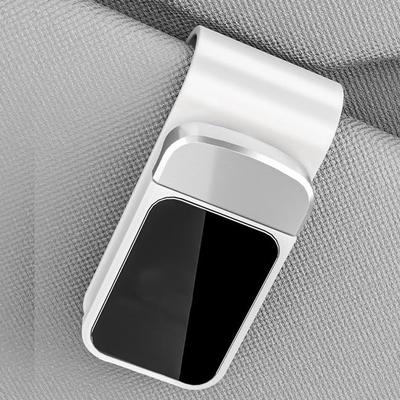 Sugarello Car Glasses Multifunctional Sunglasses Holder for Sun Eyeglass Car Accessory Holder, Visor, Clip, One-Touch (Silver)