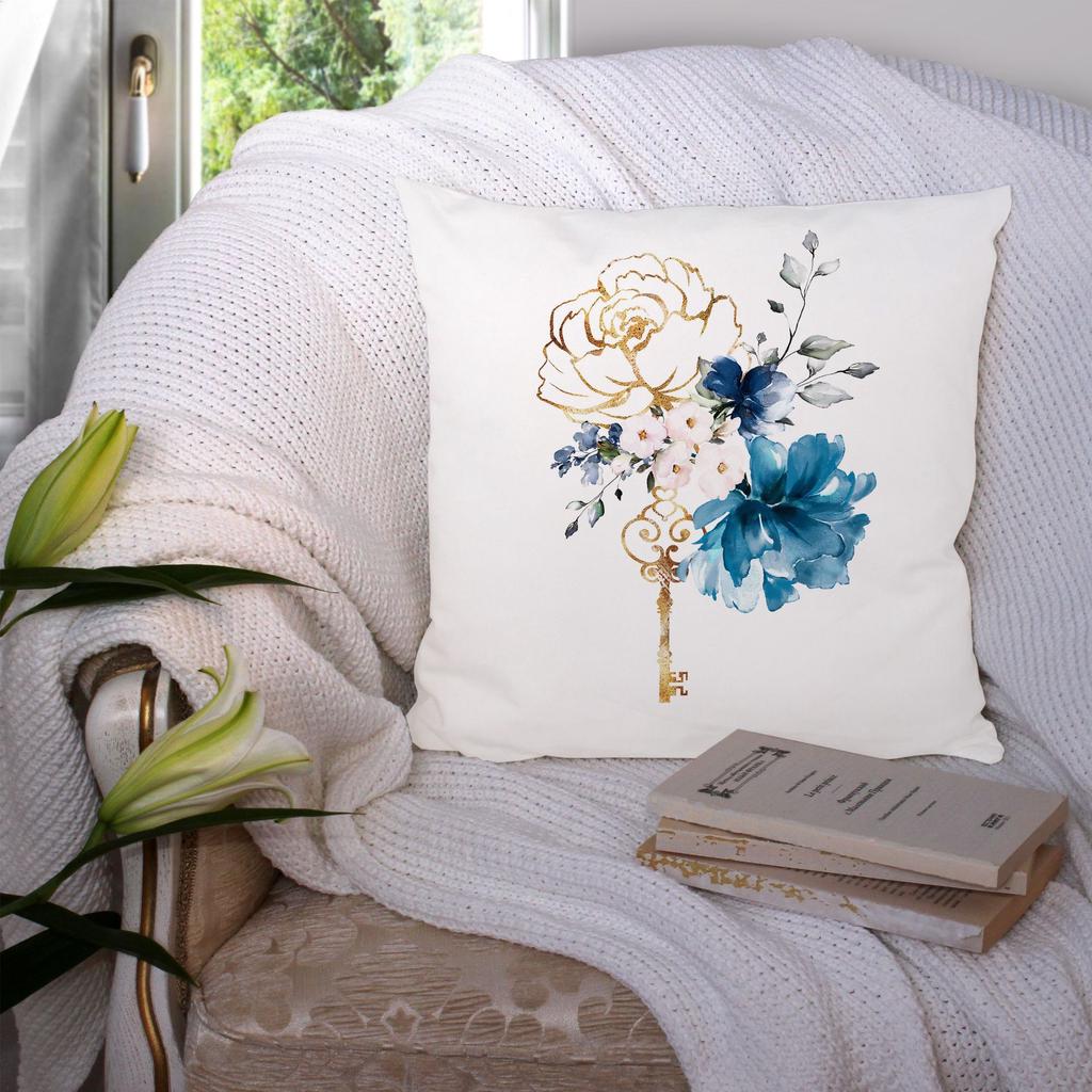 Modern Simple Blue Geometric Marble Pillowcase Home Sofa Pillowcase Pillowcase Pillowcase