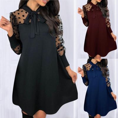 Fashion Womens Loose V-neck  Bright Flash Rhinestone Long-sleeved Dress