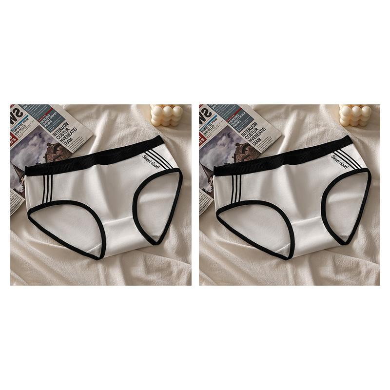 

2 шт./компл. Бесшовные хлопковые трусики Женские сексуальные женские трусы со средней посадкой Женское нижнее белье Брифы Pantys Уютное спортивное нижнее белье XL&2pcs