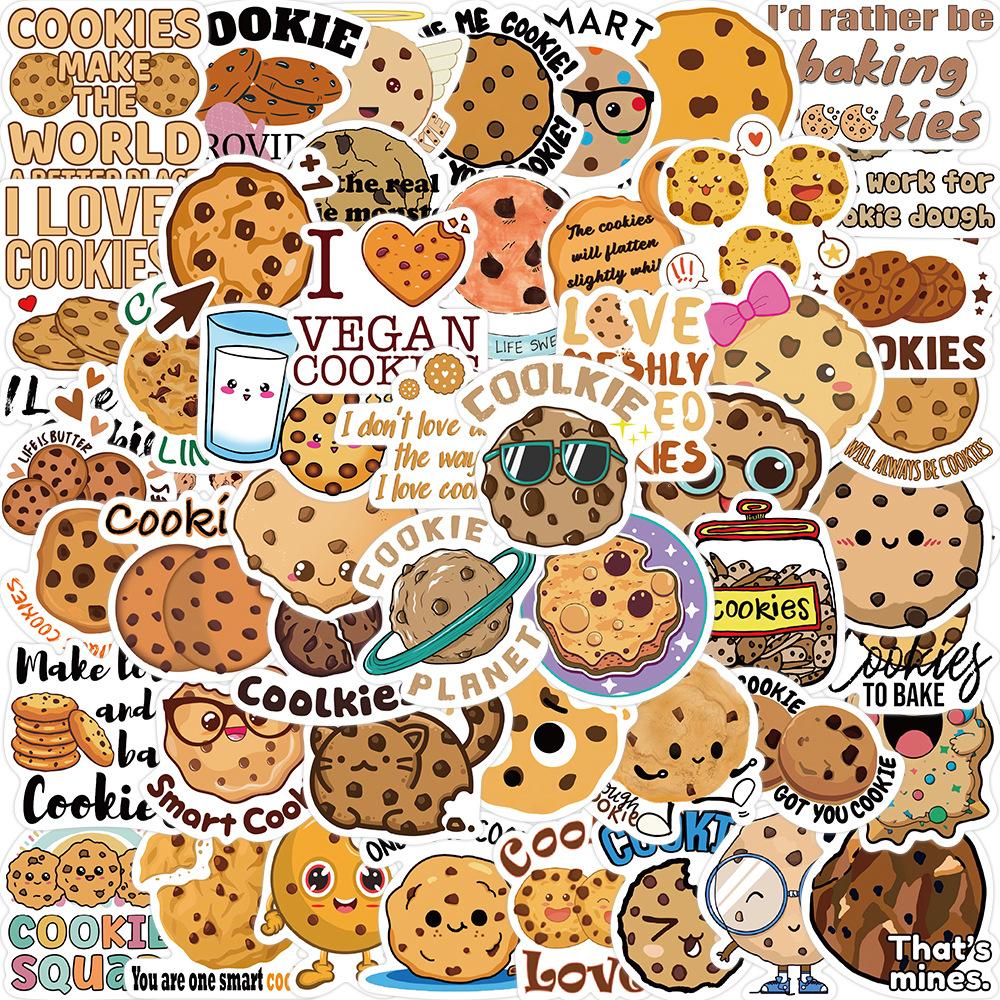50 Cartoon Cookies Doodle Stickers Decorate Guitar Notebook Suitcase DIY Waterproof