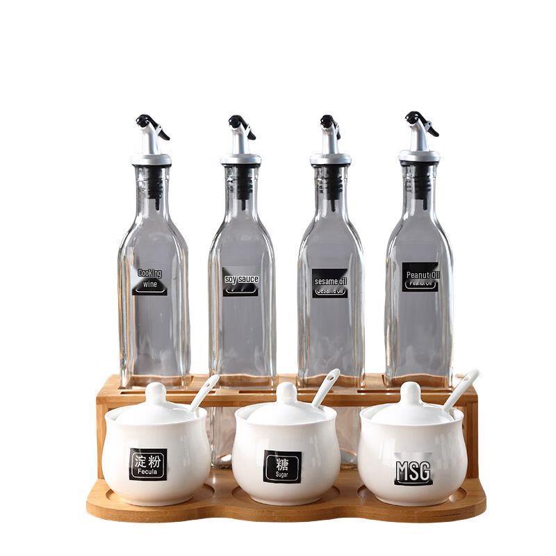 Qianxing Ceramic & Glass Condiment Set