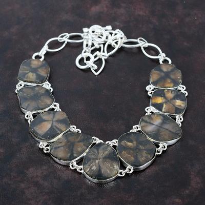 Collana in chiastolite Collana con pietre preziose Collana in argento sterling 925 Gioielli in chiastolite Collana con catena regolabile Collana fatta a mano per regalo