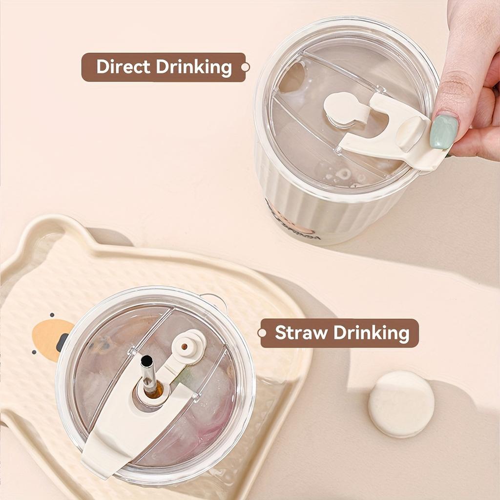 650ml Portable Milk Coffee Cup With Lid Cute Sport Water Cup Mug For Kids Large Capacity Plastic Drinking Cup Tumbler