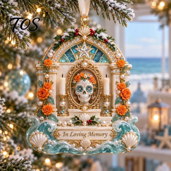 Durable Acrylic Ornaments Day of The Dead Ornament, Mexcian Flower Skeleton Hanging Decoration, Dia Indoor Home Accents De Los Muertos Sugar