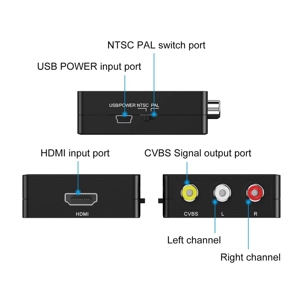 Goalfish HDMI RCA Conversion HDMI To RCA Conversion Converter HDMI To AV Composite HDMI To RCA Conversion Converter 1080P Audio Output Capable USB