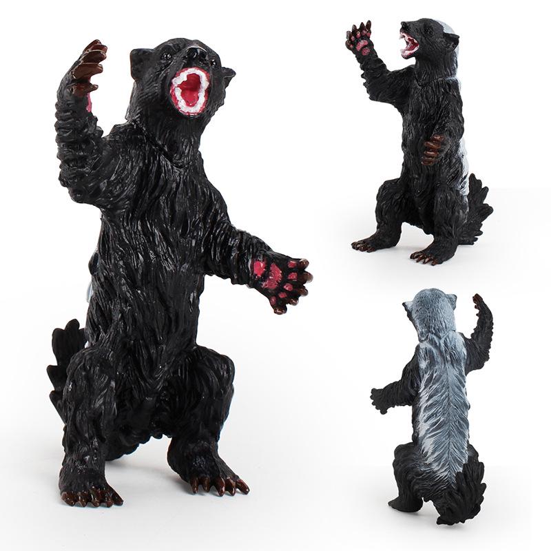Simulation Wildlife World Honey Badger Model Flathead Brother Solid Plastic Children'S Cognitive Toy Ornament
