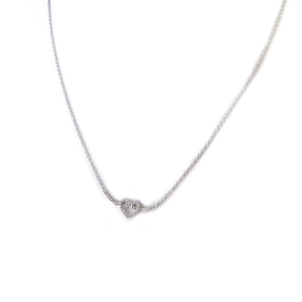 Les Trésors De Lily [N6854] - White 'Love' Silver Necklace (rhodium-plated)