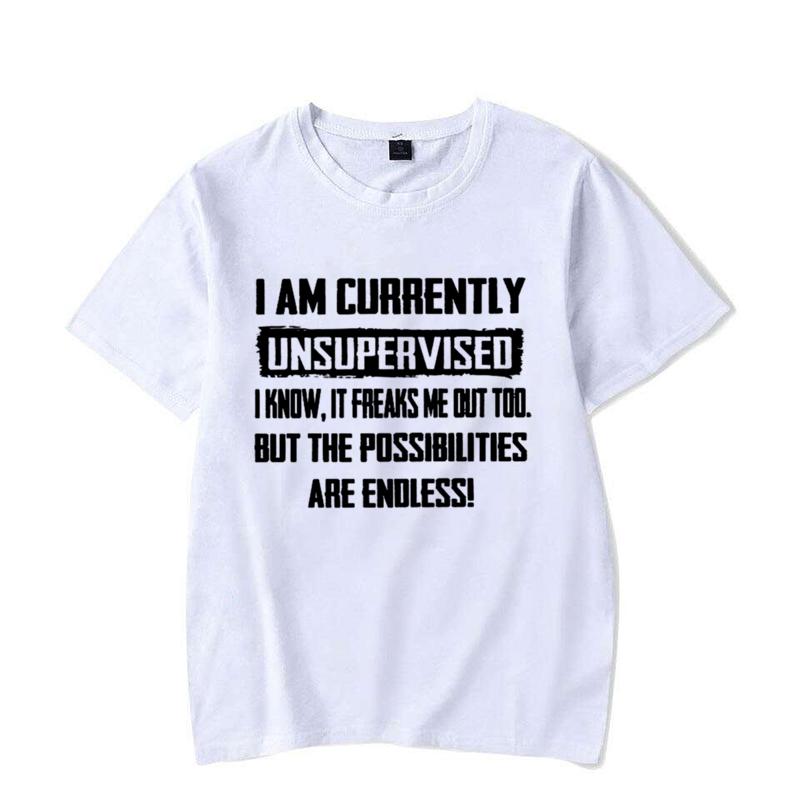 Pánská vtipná trička Jsem momentálně bez dozoru tričko Hilarózní vtipný nápis Dárek pro něj Narozeniny Pánské vtipné tričko Topy