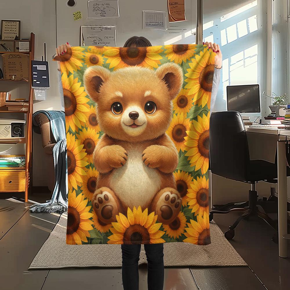 1 Stück Flanelldecke mit Cartoon-Druck, Hohe Qualität, Bequem für alle Jahreszeiten, Heimdekoration, Wärme und Komfort, Perfekt als Weihnachts- oder Geburtstagsgeschenk