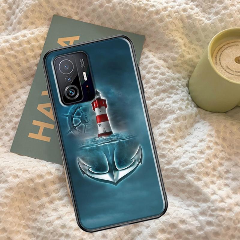Stripes Anchor Boat Ship Cover For Xiaomi 12T 11T Pro 12 13 Lite Case For POCO X5 X3 Pro X4 F4 GT F3 M5s F5 Pro Coque