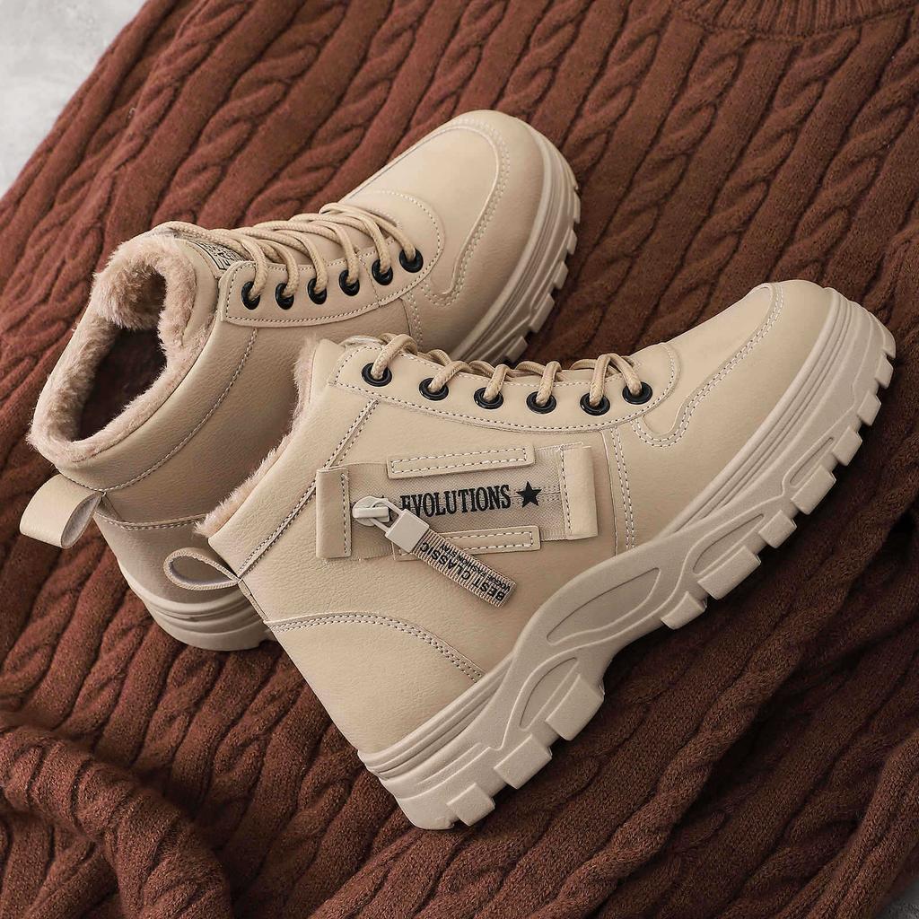 Cotton Shoes Women's Heightening Boots Women's Large Size Fashion Cotton Boots Thick-soled Heightening Boots Cold-proof and Warm Boots