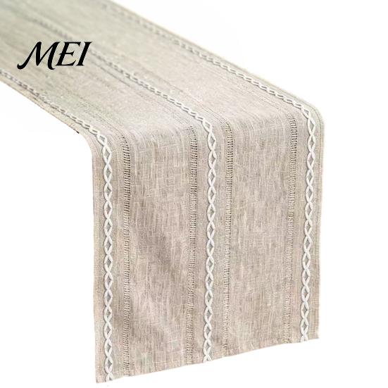 Nordic Table Runner Cotton Linen for Dining Table, Minimalist Long Desk Home Decor Kitchen Coffee Tea Natural Rustic