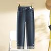 2024 Spring Petite Women's High-Waisted Slimming Rolled-Up Jeans