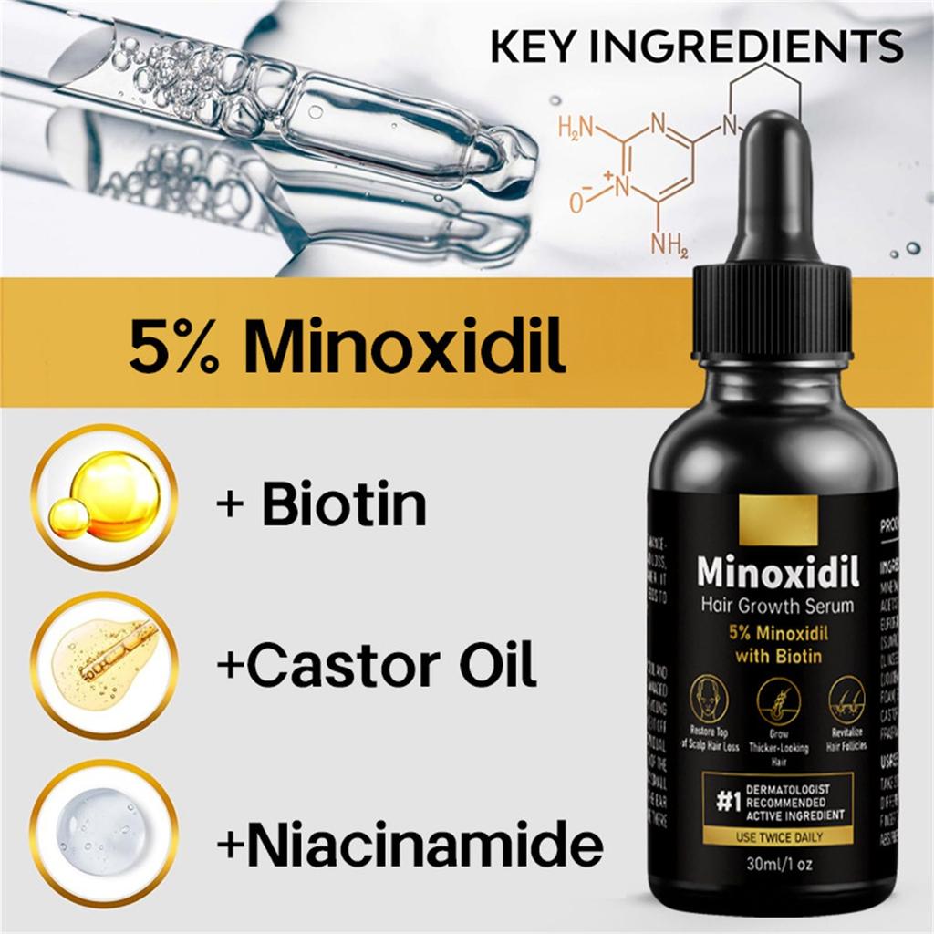 5% Hair Growth For Men And Women - Infused With Biotin, And Panthenol, Prevent Hair Loss 30ml