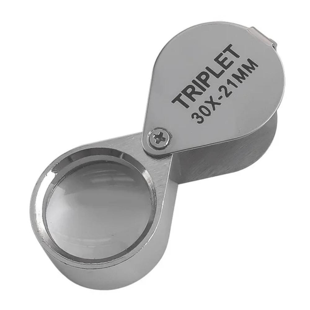 Mini Jewelry Magnifying Glass Folding Reading Magnifier Portable 10-30X Pocket Loupe  Jewelers