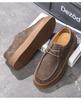 Fashion Men's Suede Leather Lace-Up Low-Top Sneakers Spring Breathable Comfortable Casual Shoes Lightweight Korean Fashion for Commuting