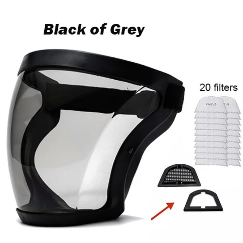 

Прозрачный полный лицевой щиток, многоразовая пылезащитная маска против запотевания, защитные очки HD, кухонная защита, маска против брызг с фильтрами