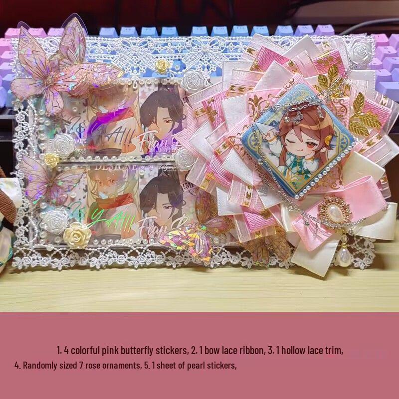 Decoration Filler Material Pack: DIY Handmade Accessories Set with Tanmei Zha Background Paper and Bag