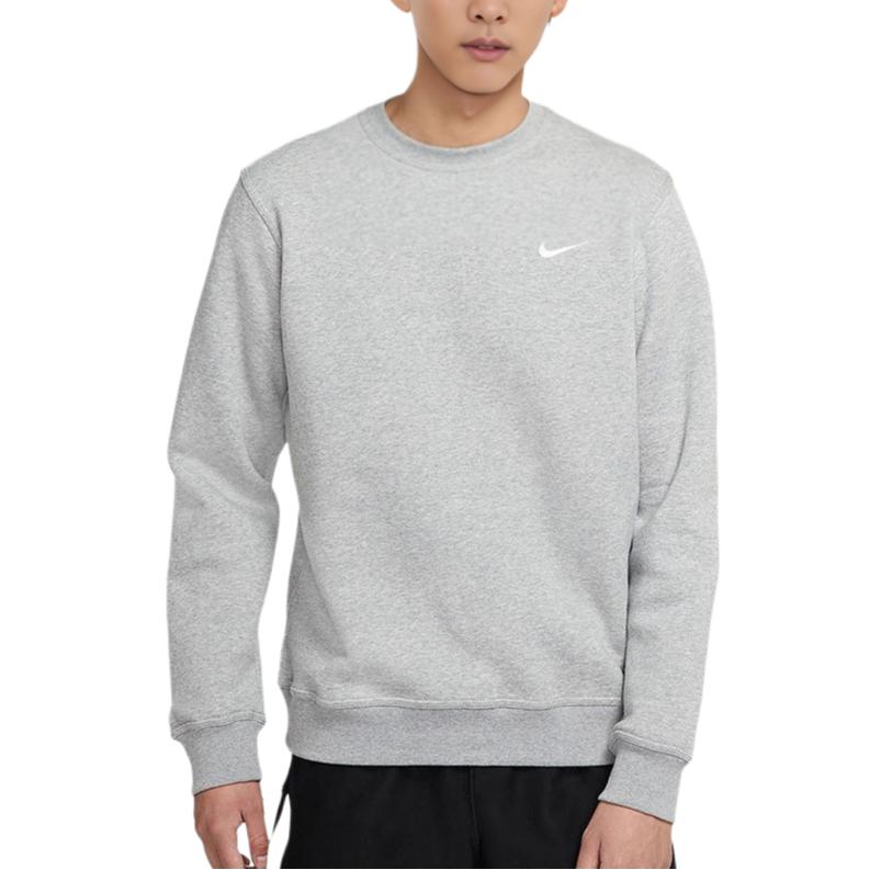 Nike Club Fleece Lined Embroidered Small Logo Classic Sneakers Sweatshirt Winter Men's Gray 916609-063
