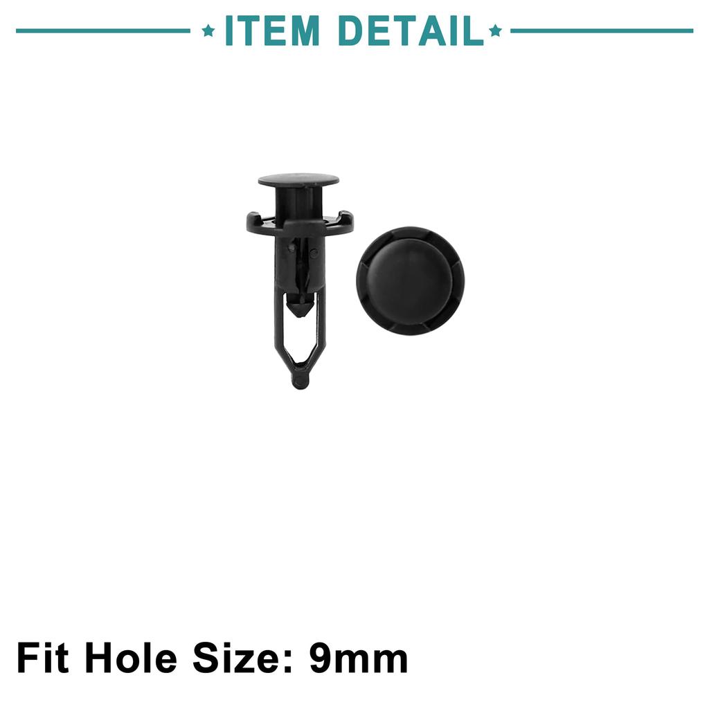 ACROPIX Kunststoffniet Niet Halter Kotflügel Stoßstange Clip 9mm Lochdurchmesser Universal Drucktyp Schwarz 20 Stück