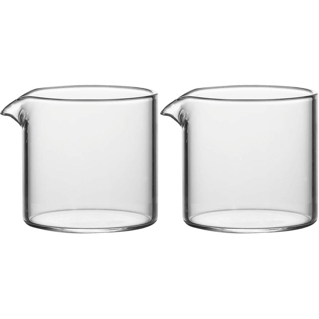 Sizikato 2 st Genomskinlig Glas Gräddkanna, 4oz Mini Kaffe Mjölk Grädde Kannor.