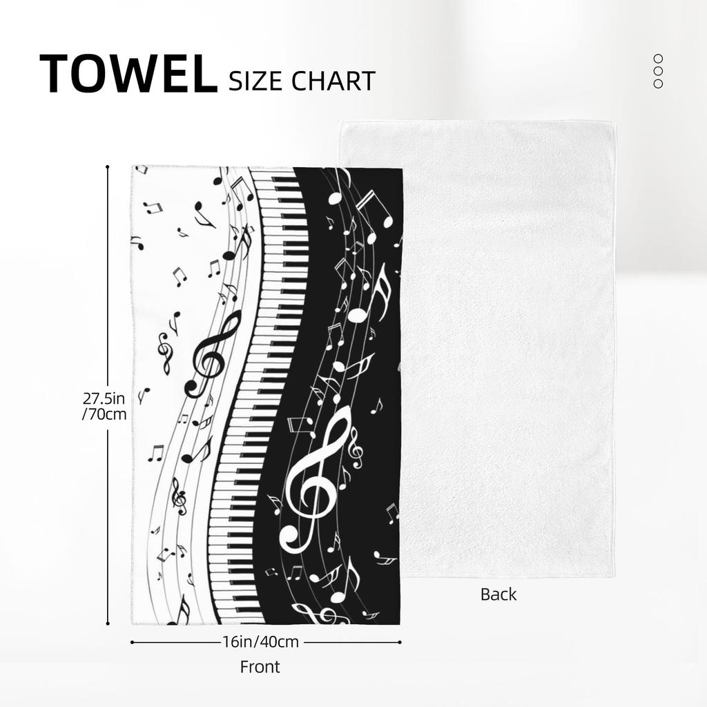 Abstract Piano Keys With Musical Notes Soft Face Towel Quick Dry Pool Bath Cotton Towels Breathable