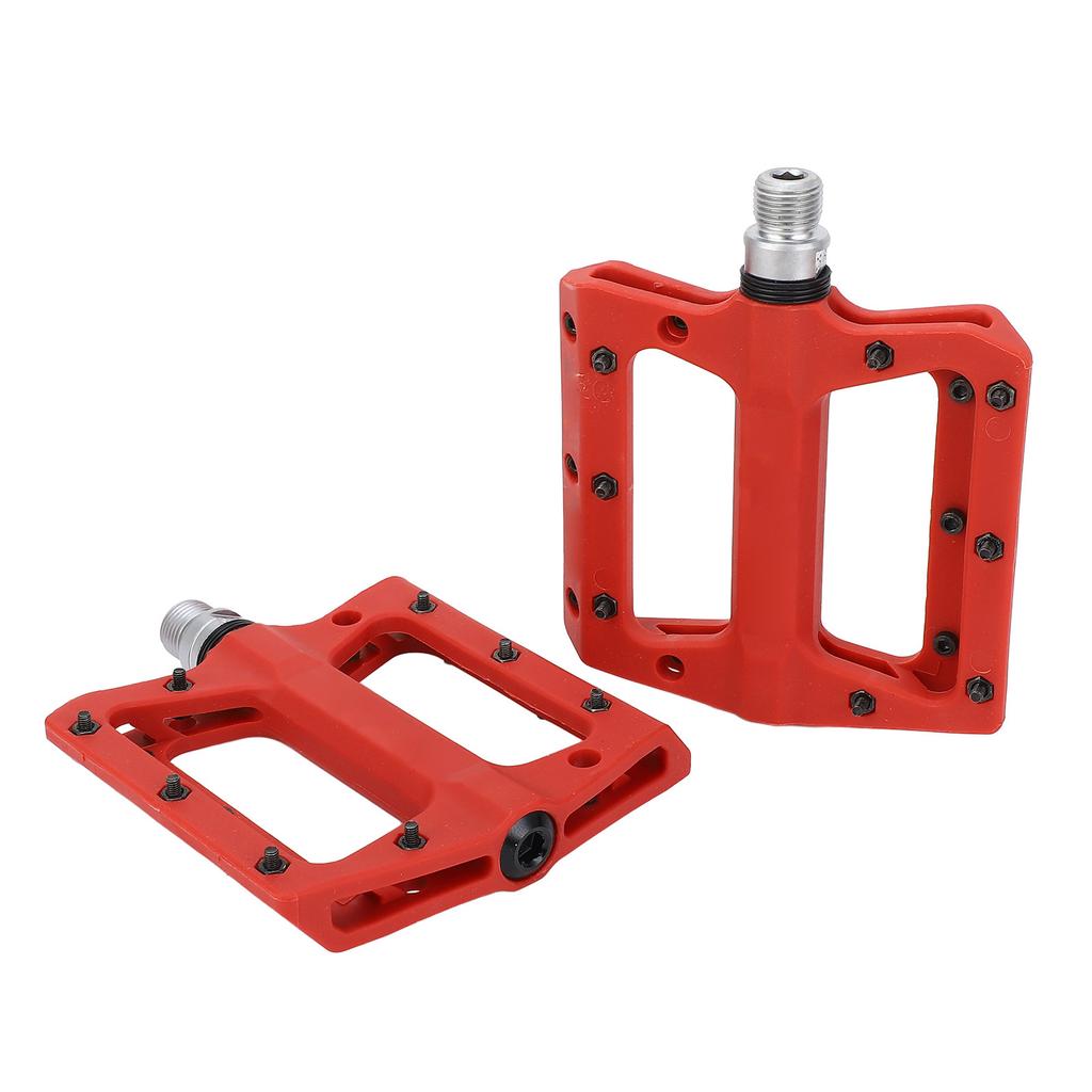 2Pcs Bike Pedals Double Sided Anti Slip Nails Lightweight Nylon High Speed Bearing Cycle Pedal Set