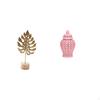 Nordic Abstract Metal Sculpture Figurine And Porcelain Ginger Jar Vase with Lid for Creative Floral