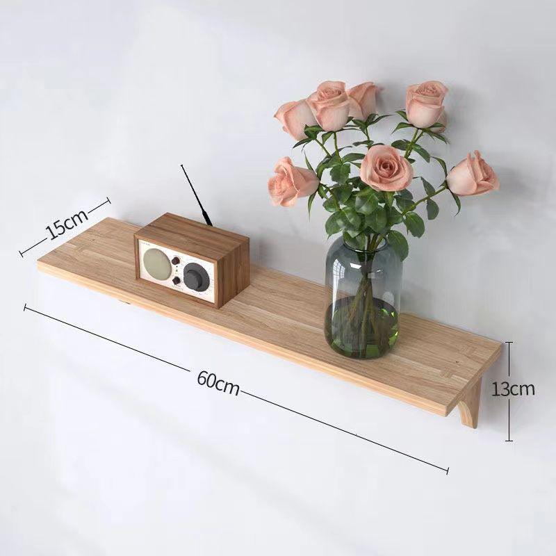 Solid Wood No-Punch Wall Shelf for Living Room or Bedroom - Snack Partition & Display
