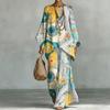 Casual print suit for women, bat-sleeved irregular top, drape wide-leg pants, two-piece set, one piece