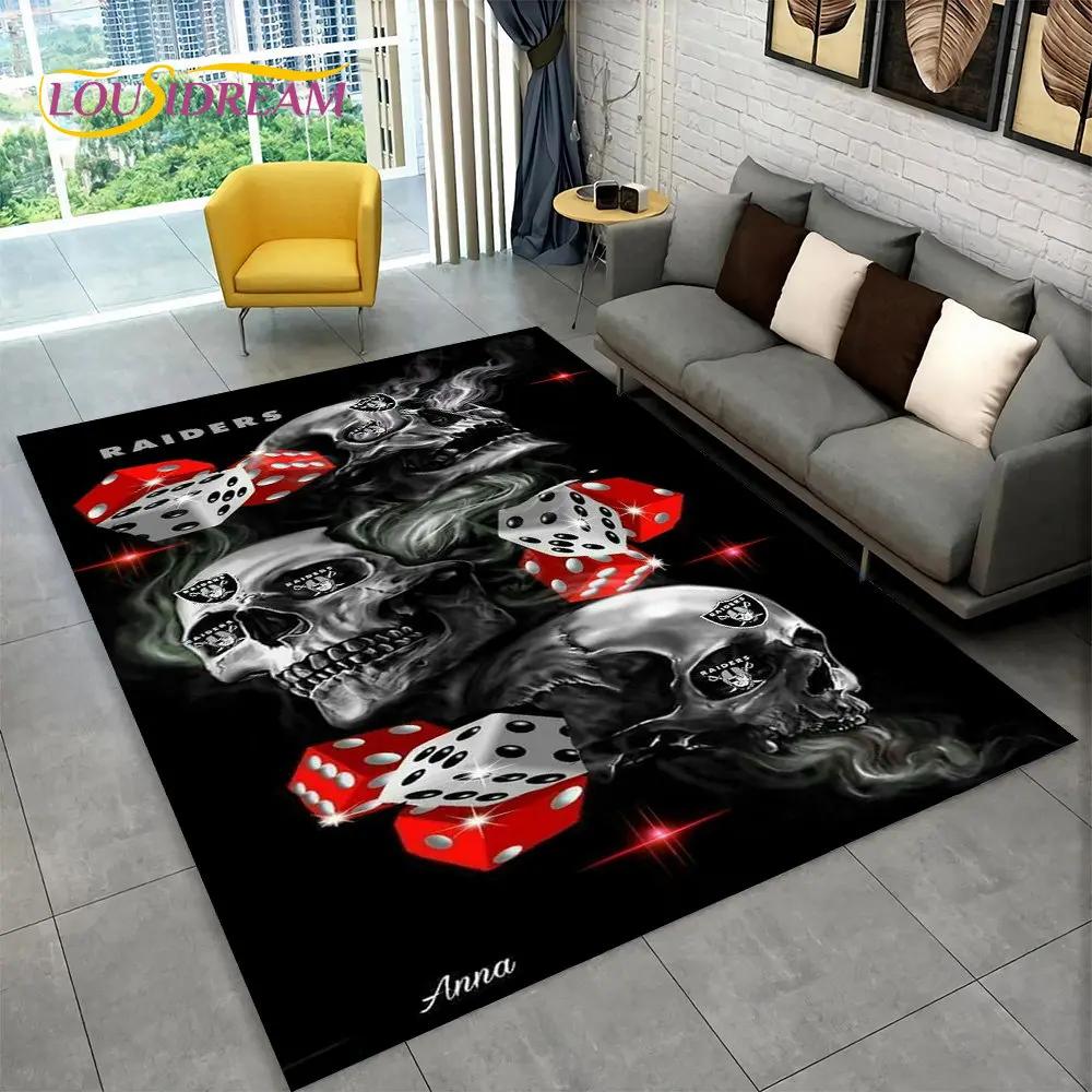 Teppich mit Horror-Totenkopf, Gothic-Hexerei, Teppich für Wohnzimmer, Schlafzimmer, Sofa, Spielzimmer, Fußmatte, Dekoration, rutschfeste Bodenmatte