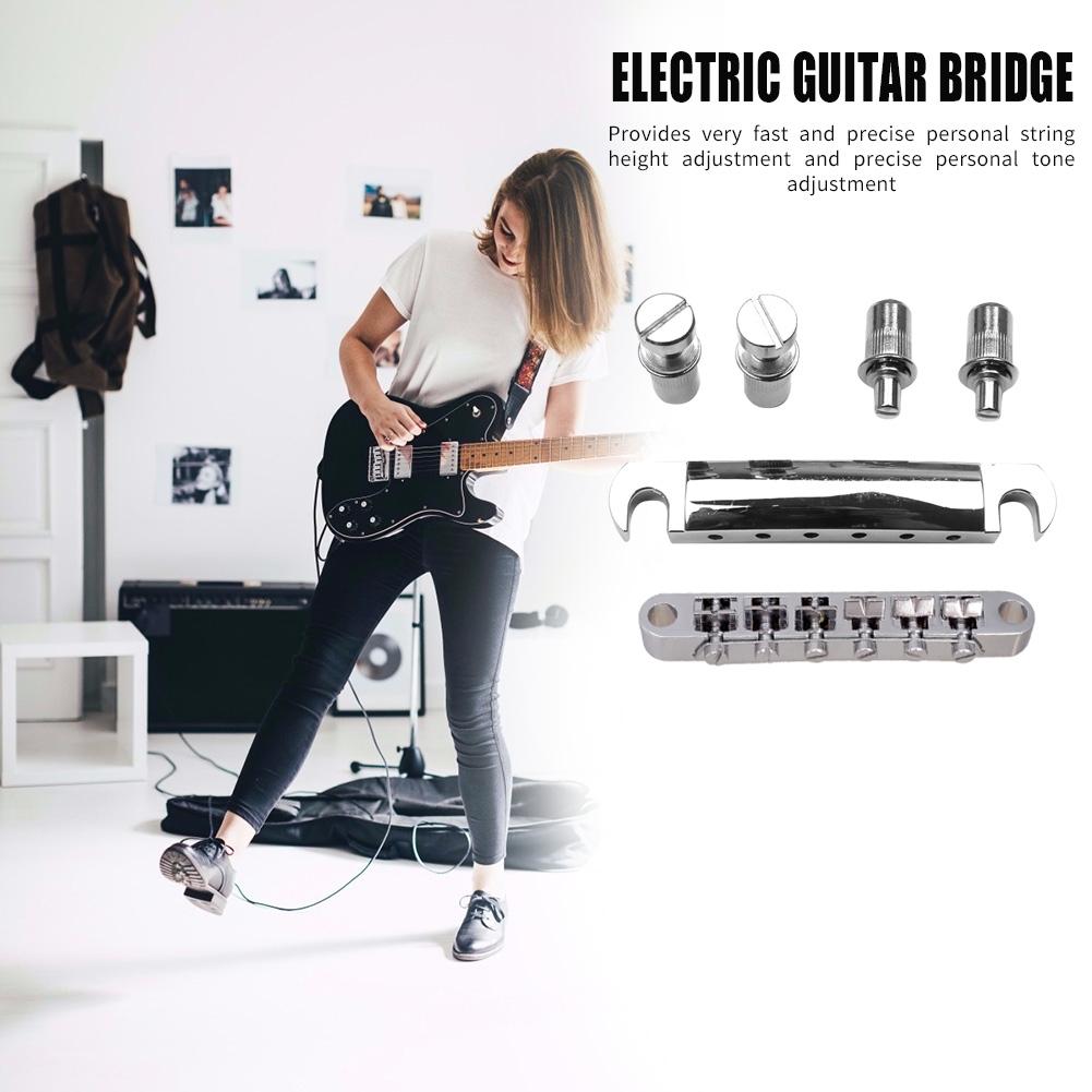 Elektrisk Gitarrstall med Stift Tune-O-Matic Stall Rostfritt Stål Stränghållare Rullsadlar Stall Musikinstrumentdelar