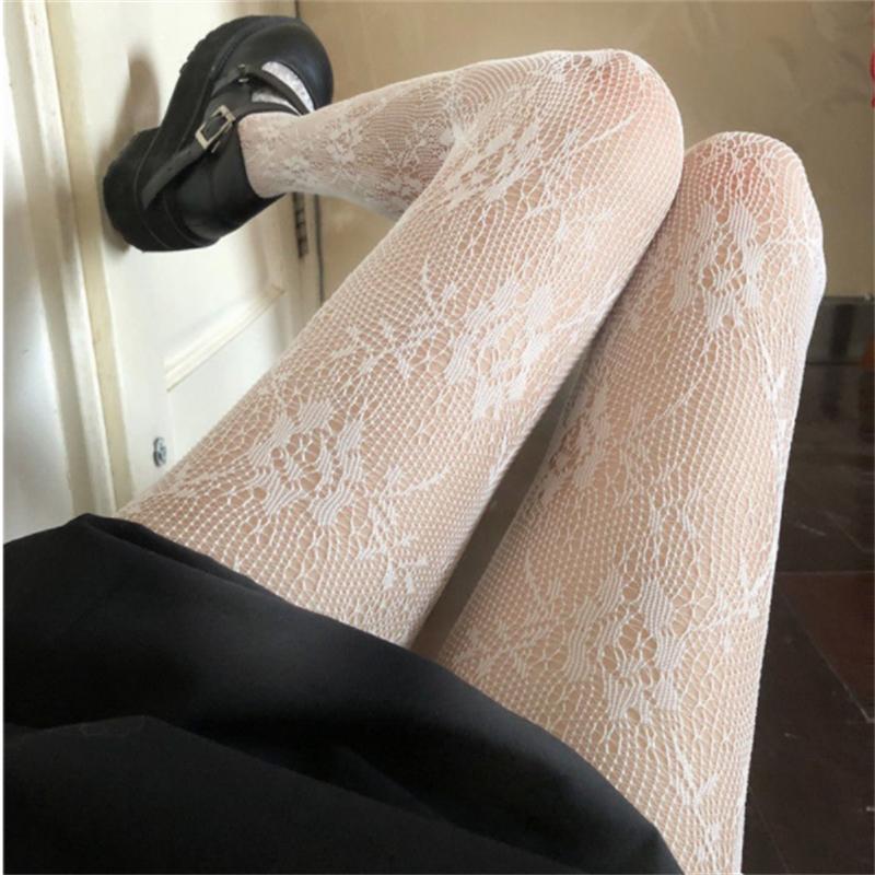 Sexy punčochové kalhoty Punčocháče s květinovým potiskem Síťovaná síťovaná punčochové kalhoty Body Punčochy Dámské Spodní prádlo Punčochové zboží Síťované Nylonové punčochy