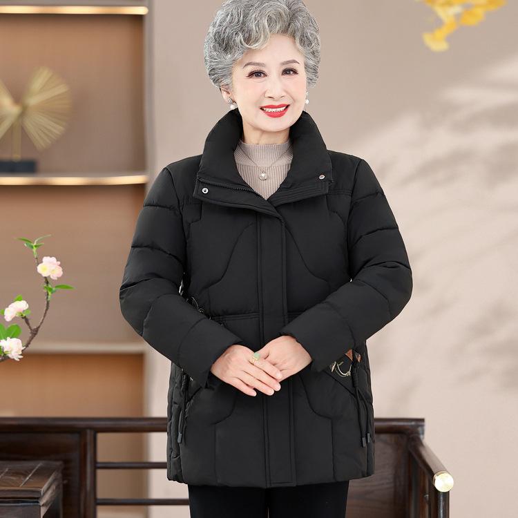 Women's Middle-aged and Elderly Fashion Cotton-padded Jacket, Thick Warm Cotton-padded Jacket and Mother's Winter Clothes.