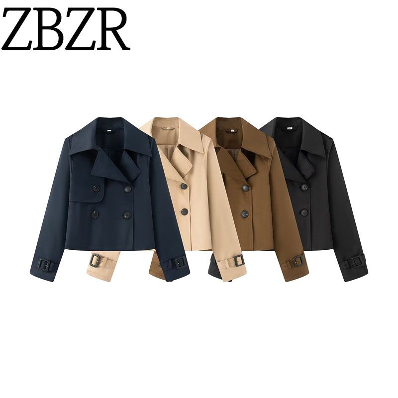 Za Export New Arrival Women's Clothing ZR Fashion Style French Fashion Stylish Short Trench Coat 1202762