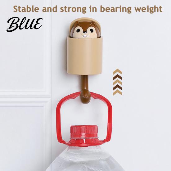 Plastic Wall Storage Key Hanger Adhesive Retractable Hook Hooks Squirrel Cartoon Animal Decompression Decor Decorative No Drilling Hook for