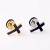 High Grade Stainless Steel Stud Earrings Anime Cross For Women Girls Fashion Geometric Ear Jewelry Birthday Gifts 2pieces