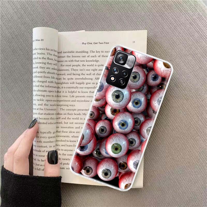 Devil Fear, Red Eye Dense Phobia Phone Case For Redmi Note 13 12 Pro Plus 14 15 Pro 5G 11 11T 11E 11S 10 Pro 10S 9 9S Cover Cell