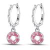 Women's 925 Silver Teddy Bear Rabbit Donut Pink Theme Sweet Romantic Priginal Design Earrings Engagement Party Exquisite Jewelry