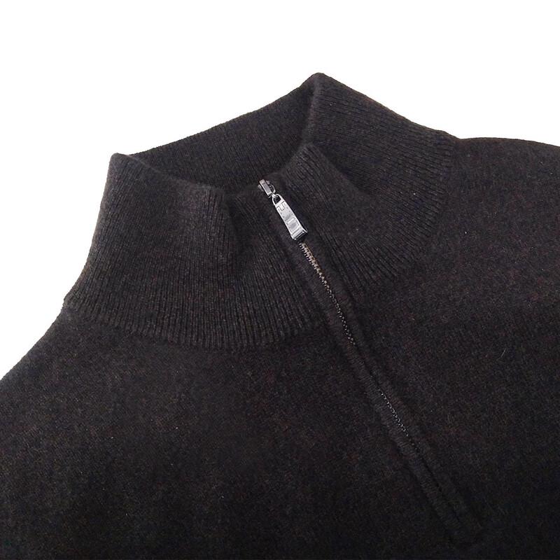 Men's 100% Cashmere Half-Zip Sweater