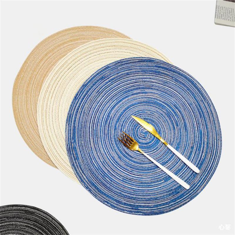 2/3/4PCS Heat Insulation Mat Round Woven Heat-resistant Placemats Washable Houseware Tableware Pad Stain Resistant Anti-skid