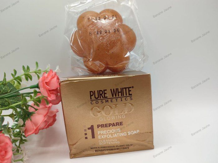 Savon éclaircissant - PURE GOLD - Original - 150g - 6 huiles précieuses - Exfoliant