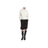 Zara Asymmetrical Neckline Solid Color Ribbed Knit Sweater Women Sweater Beige 4192122-712