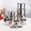 HUIHUADU Thickened Stainless Steel Seasoning & Lard Storage Pot Set