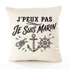 Cushion Cover I Can't I'm a Sailor I Can't Minimalist | Fairtrade Cotton Canvas 305 G/m² Invisible Zip Size 50×50 Cm