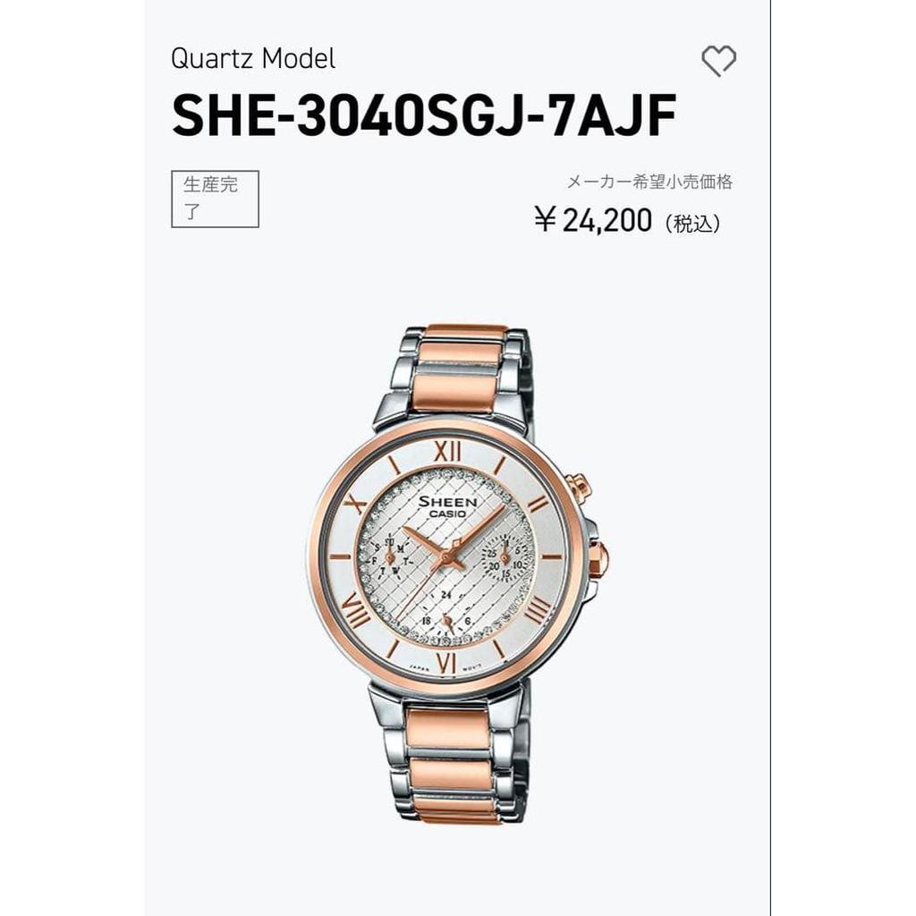 Used CASIO SHEEN SHE-3040SGJ Chronograph