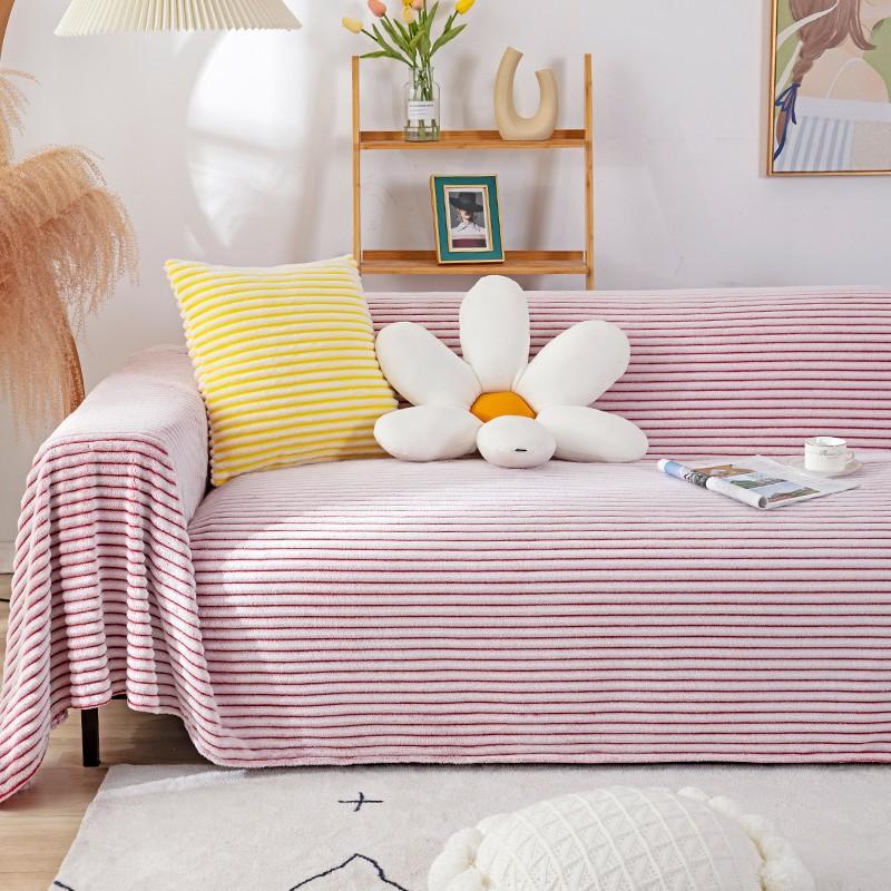 Double-Sided Retro Sofa Cover Nordic Sofa Cover Cotton Blanket Full Covered Non-Slip Sofa Cover Protective Cover